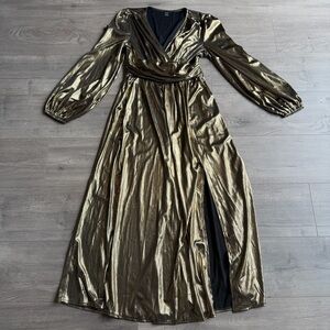 SHEIN - Elegant Gold Long Sleeve Dress - size medium - EUC